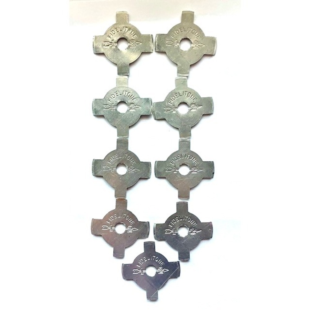 Lot of 9 Vintage 45 RPM Record Fidelitone‎ Metal Spindle Adapters for Turntables